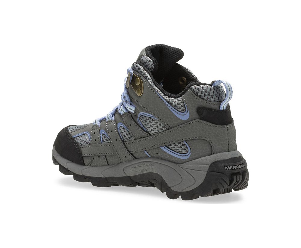 Buty Trekkingowe Merrell Dziecięce Szare - Moab 2 Mid Waterproof - 952013-NPX